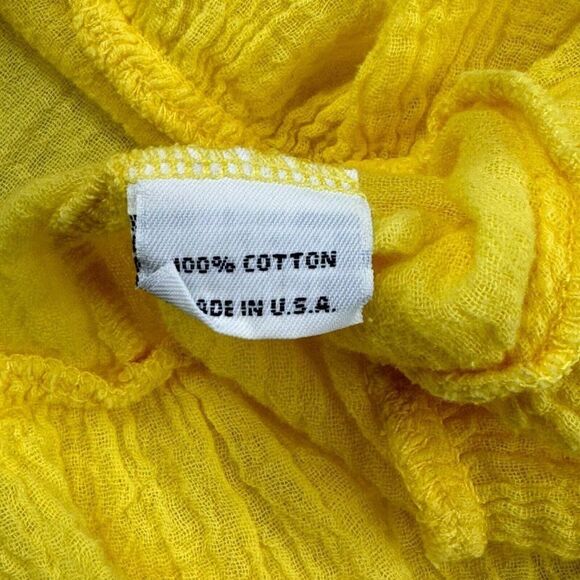 Bryn Walker Franci Cotton Gauze Asymmetrical Ruffle Top Yellow - Picture 6 of 9